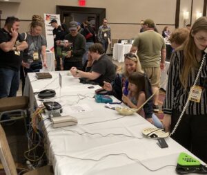 People experience "Voices on the Line" at Vintage Computer Fest SoCal, Feb 14, 2026.